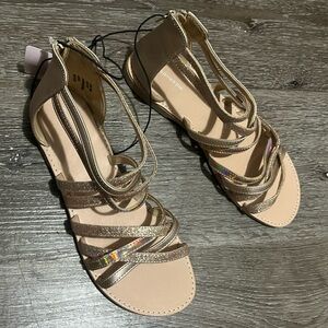Gold and Glitter Strappy Sandals NWT